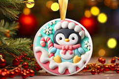 Round Christmass Ornament PNG Product Image 1