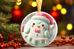 Round Christmass Ornament PNG Product Image 1