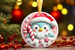 Round Christmas Ornament Sublimation|Clipart Product Image 2