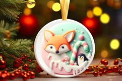 Round Christmas Ornament Sublimation|Clipart Product Image 2