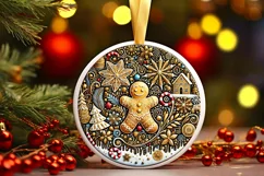 Round Christmas Ornament Sublimation|Clipart Product Image 2