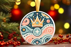 Round Christmas Ornament Sublimation|Clipart Product Image 2
