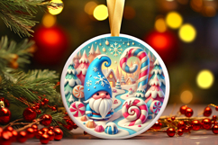 Round Christmass Ornament PNG Product Image 1