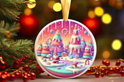 Round Christmass Ornament PNG Product Image 1