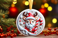 Round Christmass Ornament PNG Product Image 1