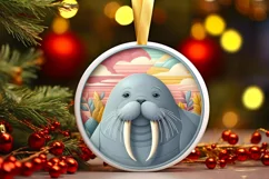 Round Christmas Ornament Sublimation|Clipart Product Image 1