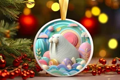 Round Christmas Ornament Sublimation|Clipart Product Image 1