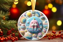 Round Christmas Ornament Sublimation|Clipart Product Image 1