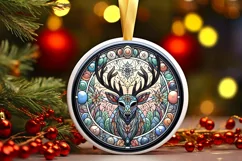 Round Christmas Ornament Sublimation|Clipart Product Image 1