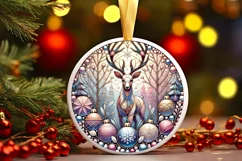 Round Christmas Ornament Sublimation|Clipart Product Image 1