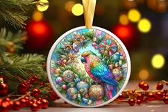 Round Christmas Ornament Sublimation|Clipart Product Image 2