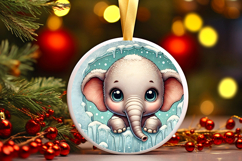 Round Christmass Ornament PNG Product Image 1