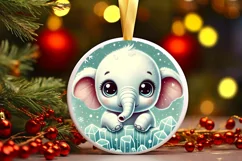 Round Christmas Ornament Sublimation|Clipart Product Image 2