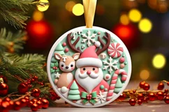 Round Christmas Ornament Sublimation|Clipart Product Image 2