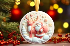 Round Christmas Ornament Sublimation|Clipart Product Image 2