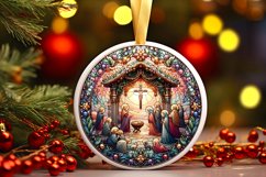 Round Christmas Ornament Sublimation|Clipart Product Image 1