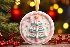 Round Christmas Ornament Sublimation|Clipart Product Image 2
