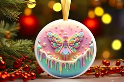 Christmas Fairy Round Ornament PNG Product Image 3