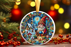 Round Christmass Ornament PNG Product Image 1