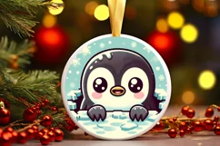 Round Christmas Ornament Sublimation|Clipart Product Image 1