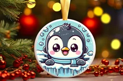 Round Christmas Ornament Sublimation|Clipart Product Image 1