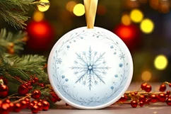 Round Christmas Ornament Sublimation|Clipart Product Image 1