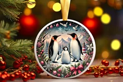 Round Christmas Ornament Sublimation|Clipart Product Image 2