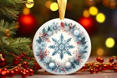 Round Christmas Ornament Sublimation|Clipart Product Image 3