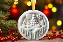 Round Christmass Ornament PNG Product Image 1
