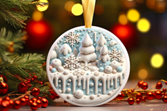 Round Christmass Ornament PNG Product Image 1