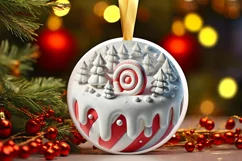 Round Christmas Ornament Sublimation|Clipart Product Image 2