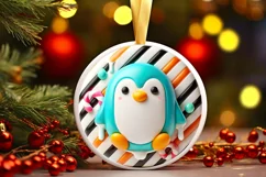 Round Christmas Ornament Sublimation|Clipart Product Image 2
