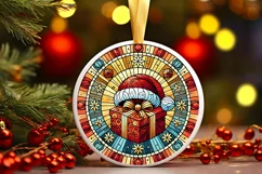 Round Christmas Ornament Sublimation|Clipart Product Image 2