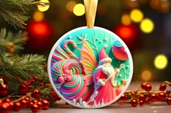 Round Christmas Ornament Sublimation|Clipart Product Image 2