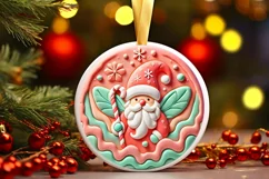 Round Christmas Ornament Sublimation|Clipart Product Image 2