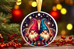 Round Christmas Ornament Sublimation|Clipart Product Image 2
