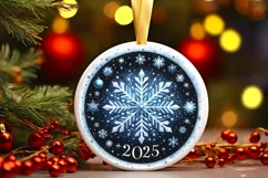 Round Christmas Ornament Sublimation|Clipart Product Image 1