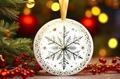 Round Christmas Ornament Sublimation|Clipart Product Image 1