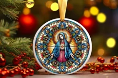 Round Christmas Ornament Sublimation|Clipart Product Image 2