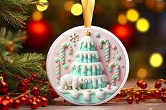Round Christmass Ornament PNG Product Image 1