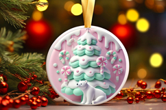 Round Christmass Ornament PNG Product Image 1