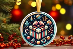 Round Christmas Ornament Sublimation|Clipart Product Image 2