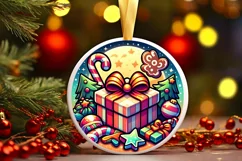Round Christmas Ornament Sublimation|Clipart Product Image 2