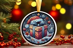 Round Christmas Ornament Sublimation|Clipart Product Image 1