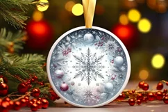 Round Christmas Ornament Sublimation|Clipart Product Image 3