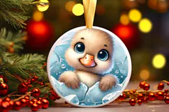 Round Christmass Ornament PNG Product Image 1
