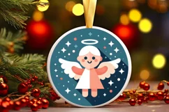 Round Christmas Ornament Sublimation|Clipart Product Image 2