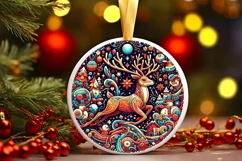 Round Christmas Ornament Sublimation|Clipart Product Image 2