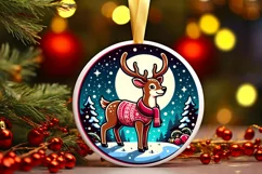 Round Christmas Ornament Sublimation|Clipart Product Image 2