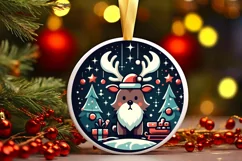 Round Christmas Ornament Sublimation|Clipart Product Image 2